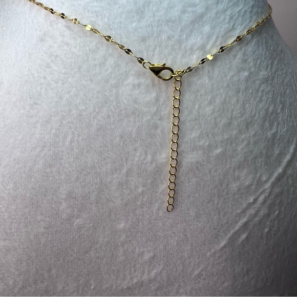 Dainty Fine Circle Reversible Gold/Sparkle CZ Necklace 18” - Picture 8 of 13